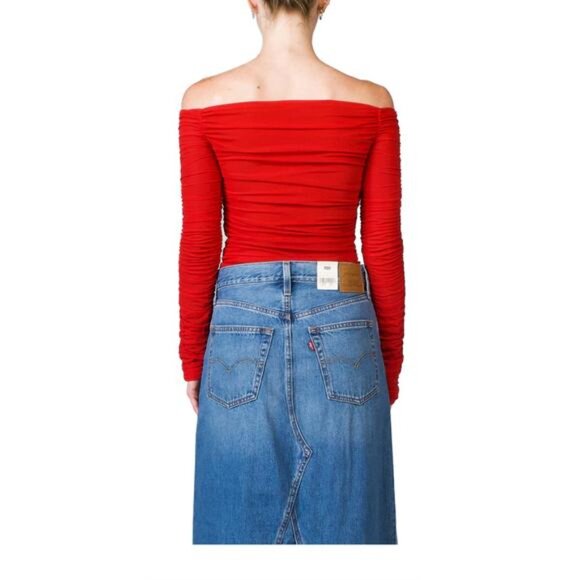 SIMON MILLER Mesh NAI Long Sleeve Top in Lava Red Medium - Picture 6 of 9